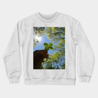 Four Leaf Clover with the Treetops Photographic Image Crewneck Sweatshirt